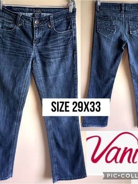 Vanity Women’s Jeans America Low Rise Bootcut Dark Wash Stretch Size 29x33
